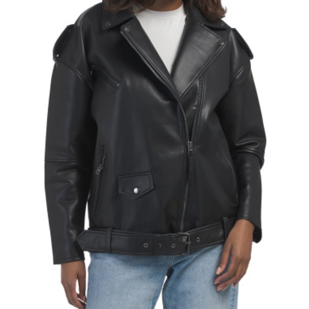 Hudson Jeans Black Leather Biker Jacket